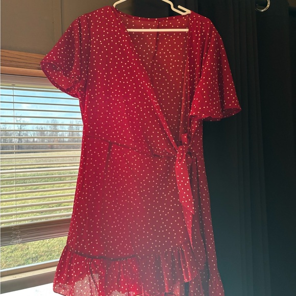 Red poka dot wrap dress - Picture 1 of 3
